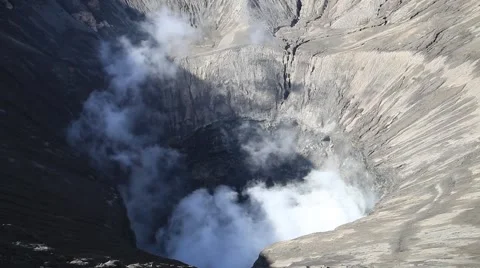 Creater of Bromo vocalno, East Java, Indonesia Stock Footage 40049296