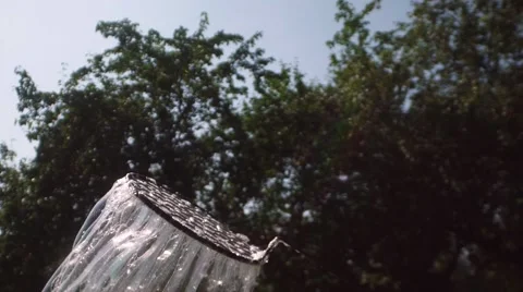 Creates of the huge long soap bubbles. Beautiful Action Video stock 67090867