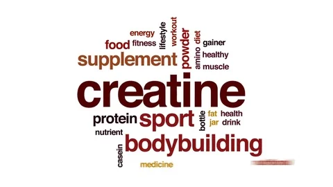 Creatine animated word cloud, text design animation. Stock Footage 80222904