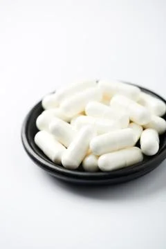 Creatine capsules Stock Photos
