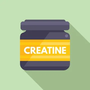 Creatine nutrition icon flat vector. Sport supplement Illustrazione stock