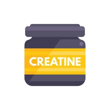 Creatine nutrition icon flat vector. Sport supplement Illustrazione stock
