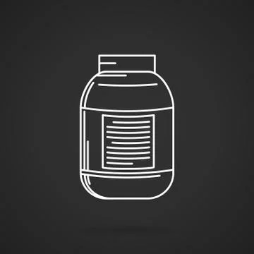 Creatine supplements jar vector icon Illustrazione stock