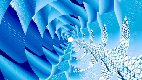 Creating 3D blue spiral shapes in digital design software with motion effects Stock-Footage 332846317