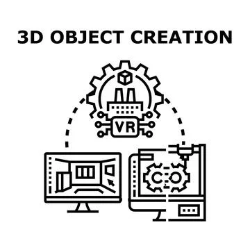Creating 3d objects using virtual reality and digital fabrication Stock Illustration