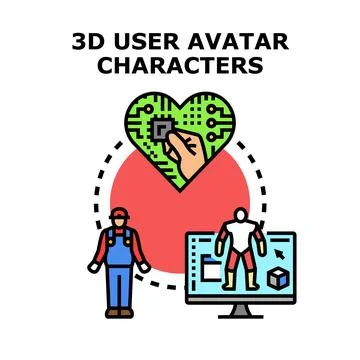 Creating 3d user avatars and digital characters イラスト素材