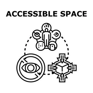 Creating accessible and inclusive space for everyone Illustrazione stock