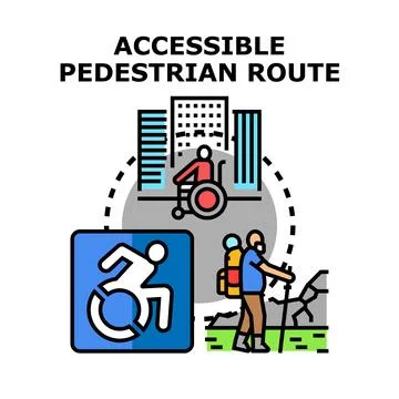 Creating accessible pedestrian route for diverse people Stock-Illustration