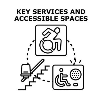 Creating accessible spaces and key services for everyone Ilustración de archivo