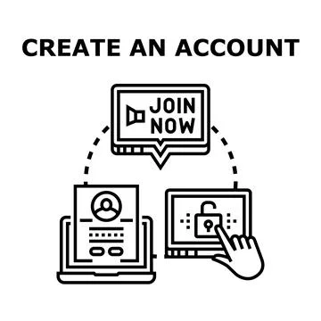 Creating account registration process with join now button Illustrazione stock