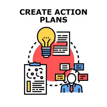 Creating action plans for business strategy and project management Stock Illustration
