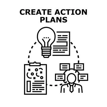 Creating action plans for business strategy and project management Stock Illustration