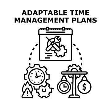 Creating adaptable time management plans concept Stock Illustration