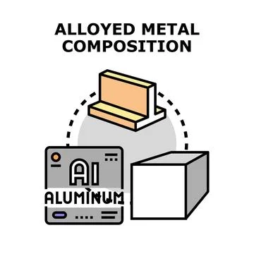 Creating an alloyed metal composition from various elements Illustrazione stock