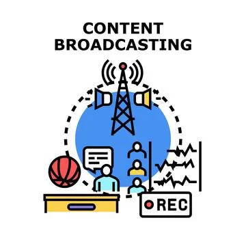 Creating and broadcasting digital content for mass communication Illustration