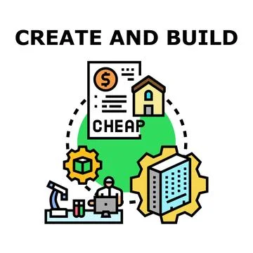 Creating and building projects with cost effective construction イラスト素材