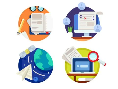 Creating and correcting articles illustration Stock Illustration