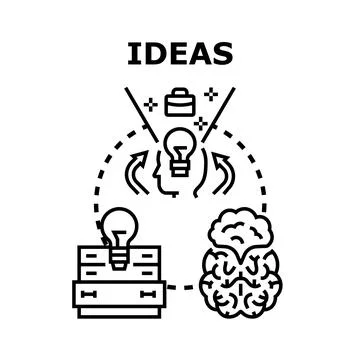 Creating and developing business ideas concept Stock Illustration