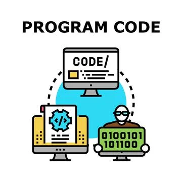 Creating and developing digital program code concepts Stockillustratie