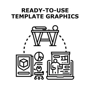 Creating and developing ready to use template graphics Stock Illustration