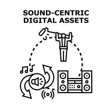 Creating and distributing sound centric digital assets Stock Illustration