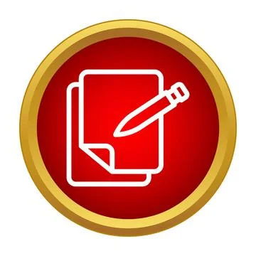 Creating and editing documents with a pen icon Stock Illustration