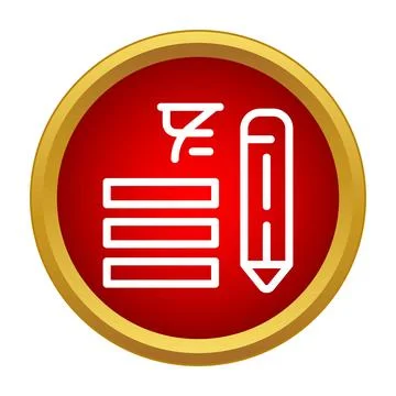 Creating and editing text document with a pen icon Stock Illustration