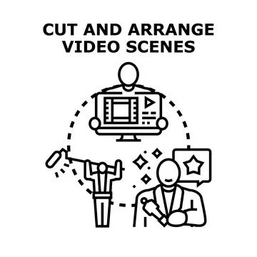 Creating and editing video content for production Stock Illustration