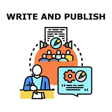 Creating and publishing content for wide audience reach Stock Illustration