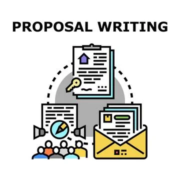 Creating and submitting project proposal documents Stock Illustration