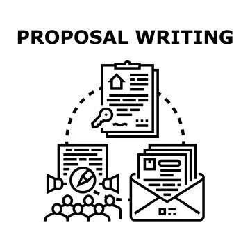 Creating and submitting project proposal documents Stock Illustration