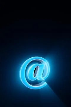 Creating and using an e-mail. @ - Symbol. The era of Internet communication.. Stock Illustration