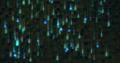 Creating animation of binary code and digital data streams for technology Stock Footage 303675874