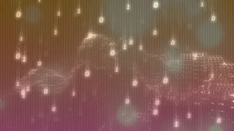 Creating animation, digital wave patterns and binary code form technology Video stock 303505798