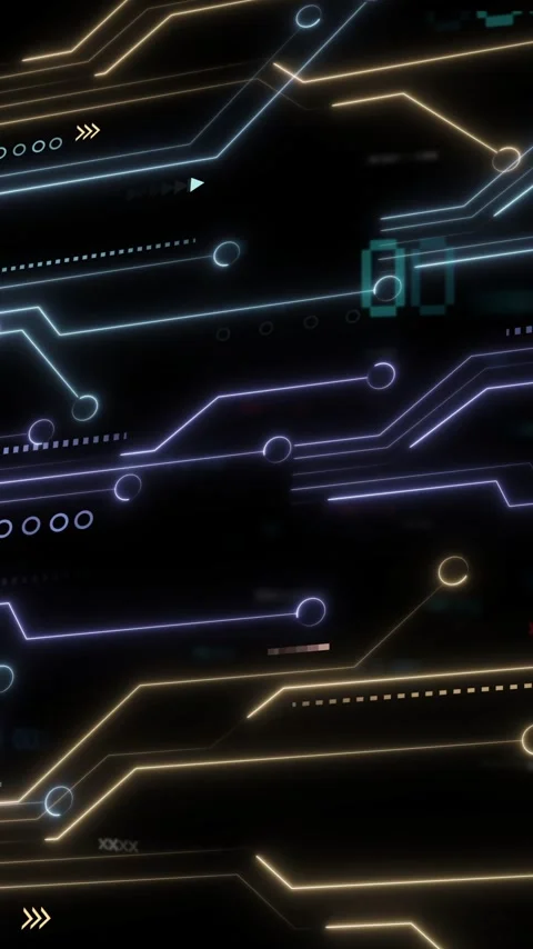 Creating animation of glowing circuit lines and digital patterns for technology Stock Footage 319416226