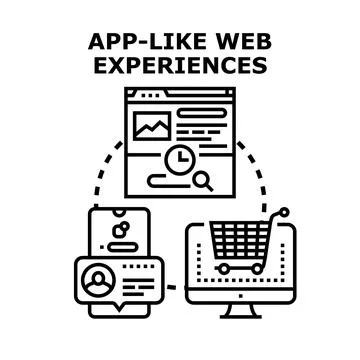 Creating app like web experiences across multiple devices 스톡 일러스트
