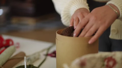 Creating an Array of Crafting Materials and Tools Beautifully Arranged  Stock Footage 302194715