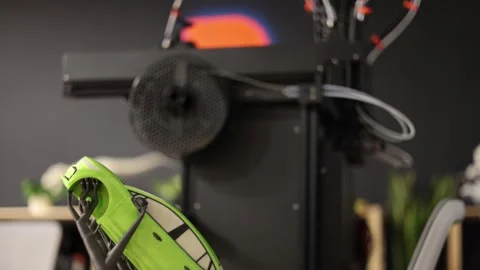 Creating art on a 3D printer Stock Footage 286048809