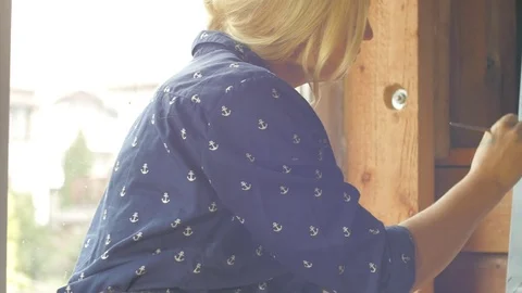 Creating art on canvas Stock Footage 72720332