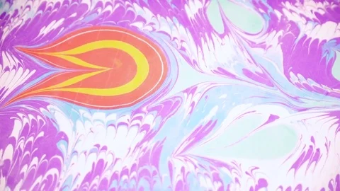 Creating beautiful flower on water using the ebru technique Stock Footage 74720135