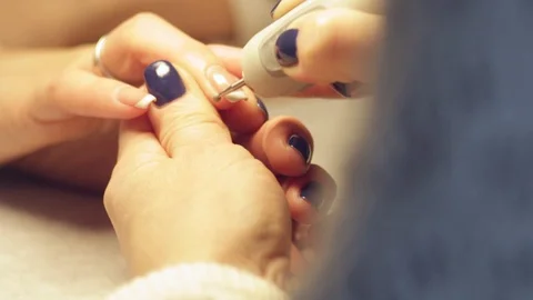 Creating a beautiful manicure. SPA. Sanatorium. Recreation. Stock Footage 87775718