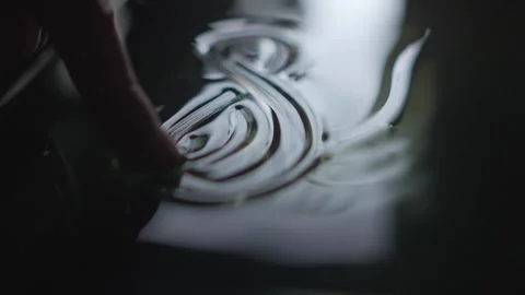 Creating Beautiful Patterns in Water with Graceful and Fluid Movements and Stock Footage 309544126