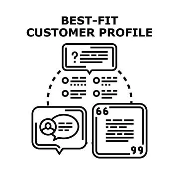 Creating best fit customer profile concept vector イラスト素材