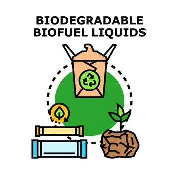Creating biodegradable biofuel liquids for ecological energy production Stock Illustration