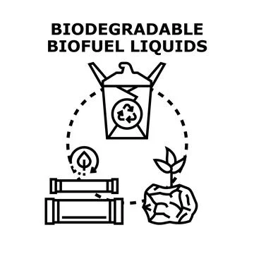 Creating biodegradable biofuel liquids for ecological energy production Stock Illustration