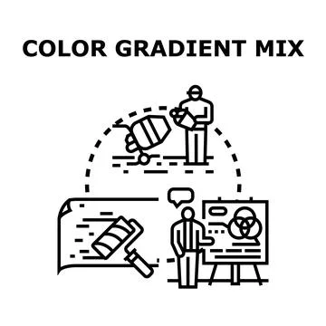 Creating black gradient mix and blending hues concept Stock Illustration