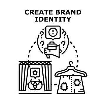 Creating brand identity and developing business concept Stock Illustration