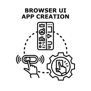 Creating browser user interface application development process Stock Illustration