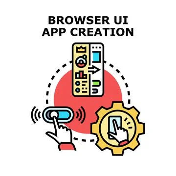 Creating browser user interface application development process Stock Illustration