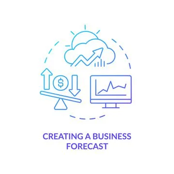 Creating business forecast blue gradient concept icon Stockillustratie